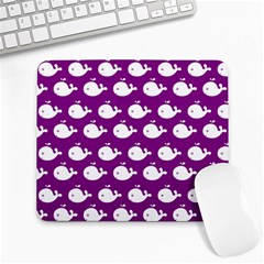 Cute Whale Illustration Pattern Large Mousepad by GardenOfOphir