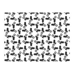 Chooper Motorcycle Drawing Motif Pattern Two Sides Premium Plush Fleece Blanket (mini) by dflcprintsclothing