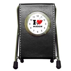 I Love Mason Pen Holder Desk Clock by ilovewhateva