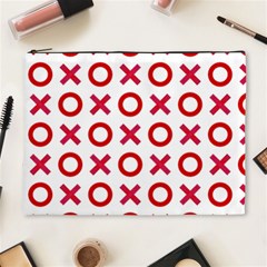 Pattern Xoxo Red White Love Cosmetic Bag (xl)