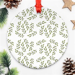 Leaves Wallpaper Leaf Nature Background Ornament (round)