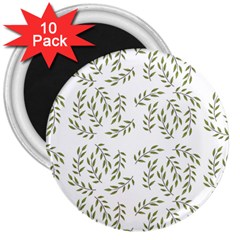 Leaves Wallpaper Leaf Nature Background 3  Magnets (10 Pack) 