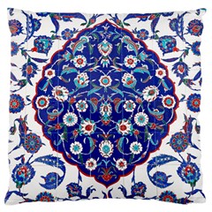 Art Pattern Design Blue Old Style Large Premium Plush Fleece Cushion Case (two Sides)