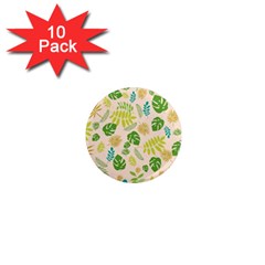 Tropical Leaf Leaves Palm Green 1  Mini Magnet (10 Pack) 