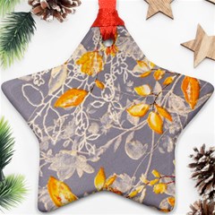 Fabric Floral Background Star Ornament (two Sides)