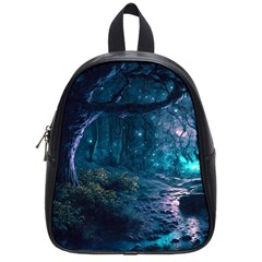 Path Forest Wood Light Night School Bag (small)