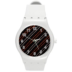 Art Pattern Design Artwork Round Plastic Sport Watch (m)