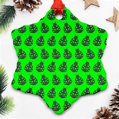 Ladybug Vector Geometric Tile Pattern Snowflake Ornament (two Sides)