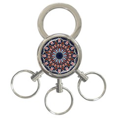 Abstract Kaleidoscope Digital 3-ring Key Chain