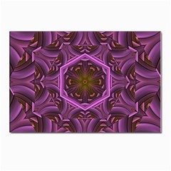 Rosette Mosaic Kaleidoscope Abstract Background Postcard 4 x 6  (pkg Of 10)