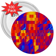 Geometric Pattern Fluorescent Colorful 3  Buttons (100 Pack) 