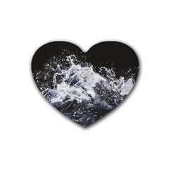 Tempestuous Beauty Art Print Rubber Heart Coaster (4 Pack) by dflcprintsclothing