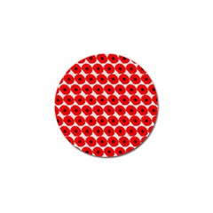 Red Peony Flower Pattern Golf Ball Marker (4 Pack) by GardenOfOphir