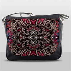 Pink Brown Liquify Repeats Iii Messenger Bag by kaleidomarblingart