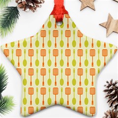 Spatula Spoon Pattern Star Ornament (two Sides) by GardenOfOphir