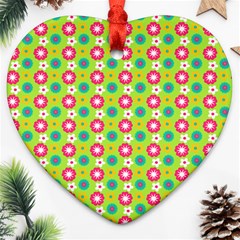 Cute Floral Pattern Heart Ornament (two Sides) by GardenOfOphir