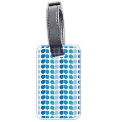 Blue Green Leaf Pattern Luggage Tag (two Sides) by GardenOfOphir