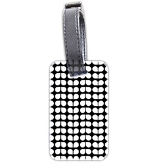 Black And White Leaf Pattern Luggage Tag (two Sides) by GardenOfOphir