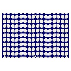 Blue And White Leaf Pattern Banner And Sign 6  X 4  by GardenOfOphir