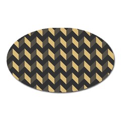 Modern Retro Chevron Patchwork Pattern Oval Magnet by GardenOfOphir