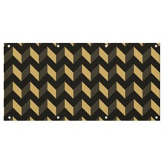 Modern Retro Chevron Patchwork Pattern Banner And Sign 8  X 4  by GardenOfOphir