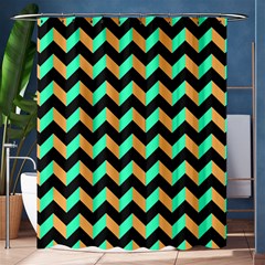 Modern Retro Chevron Patchwork Pattern Shower Curtain 60  X 72  (medium)  by GardenOfOphir