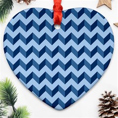 Modern Retro Chevron Patchwork Pattern Ornament (heart)