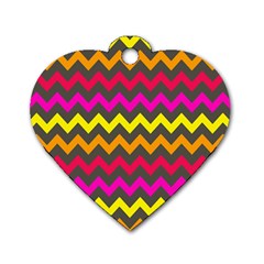 Chevron Pattern Gifts Dog Tag Heart (one Side)