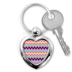 Chevron Pattern Gifts Key Chain (heart) by GardenOfOphir