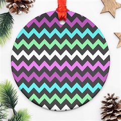 Chevron Pattern Gifts Ornament (round) by GardenOfOphir