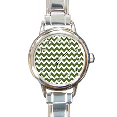 Chevron Pattern Gifts Round Italian Charm Watch by GardenOfOphir