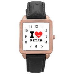 I Love Peter Rose Gold Leather Watch 