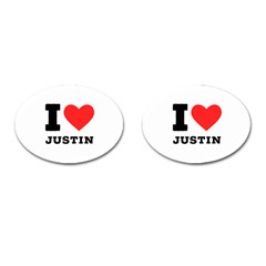 I Love Justin Cufflinks (oval)