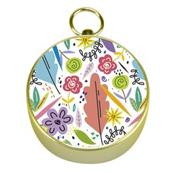 Flowers-101 Gold Compasses by nateshop