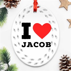 I Love Jacob Ornament (oval Filigree)