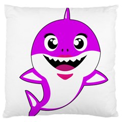 Purple Shark Fish Large Premium Plush Fleece Cushion Case (two Sides) by Semog4