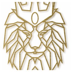 Lion Face Wildlife Crown Wooden Puzzle Square