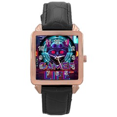 Gamer Life Rose Gold Leather Watch  by minxprints