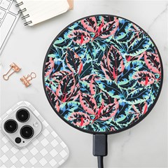 Leaves Leaf Pattern Patterns Colorfu Wireless Fast Charger(black) by Semog4