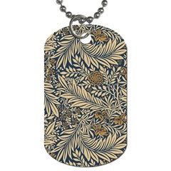 Brown Vintage Background Vintage Floral Pattern Brown Dog Tag (one Side) by Semog4