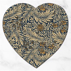 Brown Vintage Background Vintage Floral Pattern Brown Jigsaw Puzzle (heart)