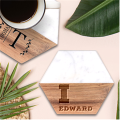 I Love Edward Marble Wood Coaster (hexagon)  by ilovewhateva