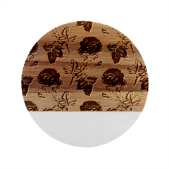 Roses-51 Marble Wood Coaster (round)