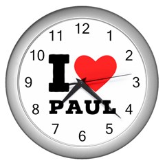 I Love Paul Wall Clock (silver)