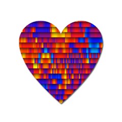 Geometric Pattern Colorful Fluorescent Background Heart Magnet