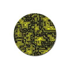 Background Graphic Beautiful Wallpaper Yellow Magnet 3  (round)