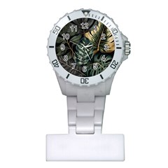 Tropical Leaves Foliage Monstera Nature Home Plastic Nurses Watch