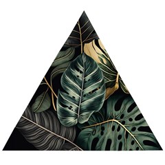 Tropical Leaves Foliage Monstera Nature Home Wooden Puzzle Triangle