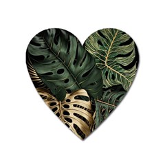 Tropical Leaves Foliage Monstera Nature Home Art Heart Magnet