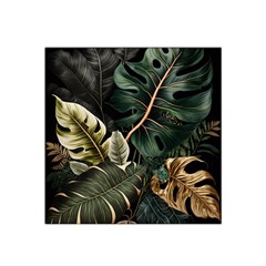 Tropical Leaves Foliage Monstera Nature Home Pattern Satin Bandana Scarf 22  X 22  by Jancukart